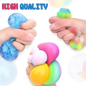 🍎NEW 4-pack Stress Balls Squishy Anti Anxiety Toys Squeeze Fidget Party Goodies